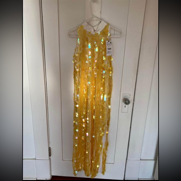 Zara Yellow Sequin Dress - Picture 3 of 5